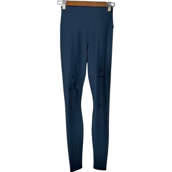 ALO Yoga Pants - Alo WOMENS HIGH WAISTED RIPPED WARRIOR LEGGINGS